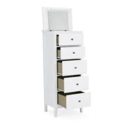 Lynton Tall Small 5 Drawer Chest, White -Habitat Store 1000146579 alt03