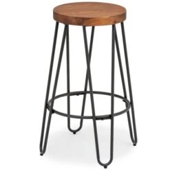 Torino Counter Height Bar Stool, Black Metal -Habitat Store 1000157997 alt03