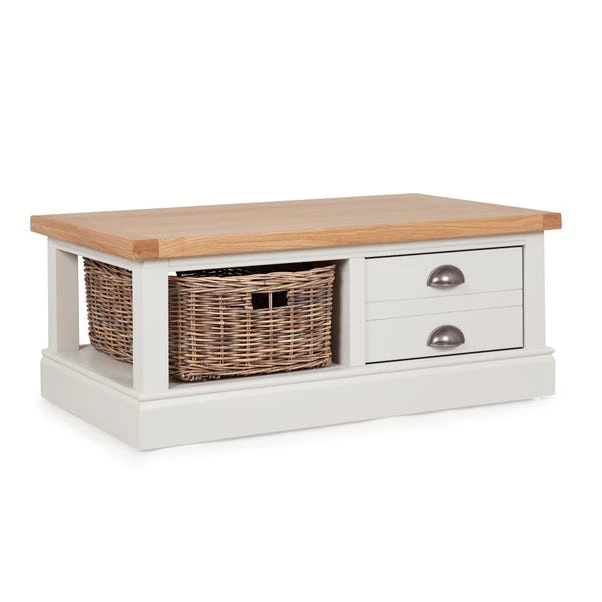 Compton Coffee Table With Baskets, Ivory 5 Compton Coffee Table With Baskets, Ivory - Image 3
