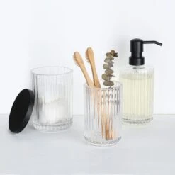 London Ribbed Glass Storage Jar -Habitat Store 1000180392 alt02