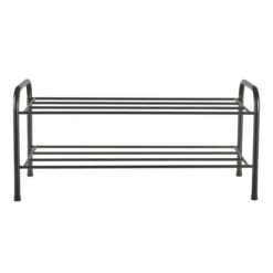Black Metal 2 Tier Shoe Rack -Habitat Store 1000181497 alt02
