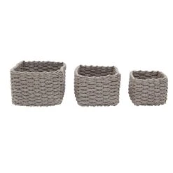 Set Of 3 Paper Rope Grey Storage Baskets -Habitat Store 1000182508 alt02