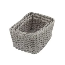 Set Of 3 Paper Rope Grey Storage Baskets -Habitat Store 1000182508 alt03