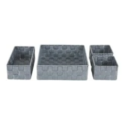 Set Of 4 Grey Nylon Drawer Organisers -Habitat Store 1000182512 alt01