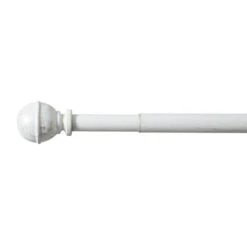 Vintage Ball Extendable Metal Curtain Pole With Rings