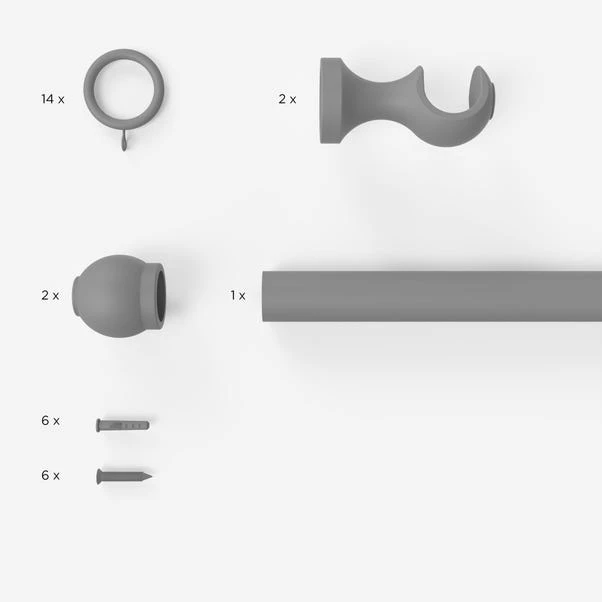 Venice Fixed Wooden Curtain Pole With Rings 6 Venice Fixed Wooden Curtain Pole With Rings - Image 4