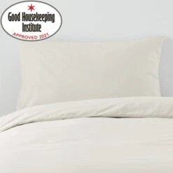 Non Iron Plain Dye Ivory Standard Pillowcase Pair