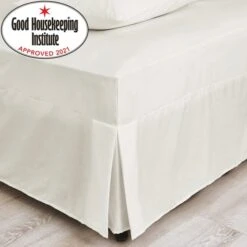 Non Iron Plain Dye Ivory Fitted Valance Sheet -Habitat Store 30145705