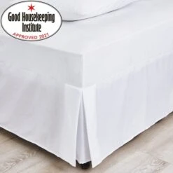 Non Iron Plain Dye White Fitted Valance Sheet -Habitat Store 30145708