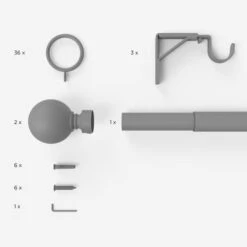 Ashton Extendable Metal Curtain Pole With Rings 39 Ashton Extendable Metal Curtain Pole With Rings -Habitat Store 30200753 alt06