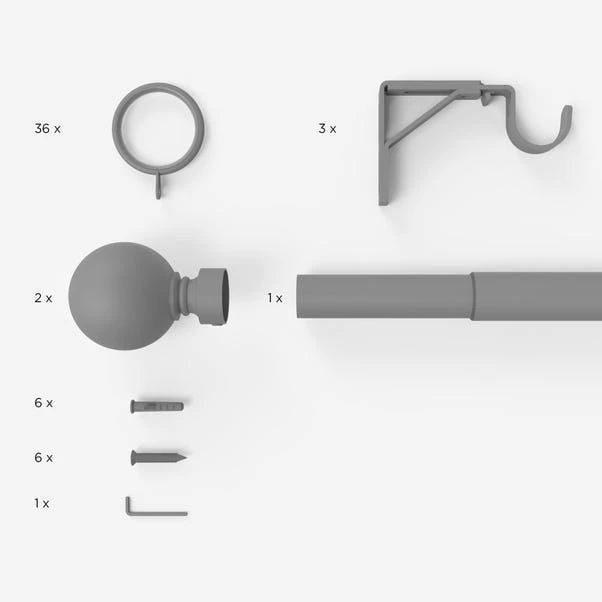 Ashton Extendable Metal Curtain Pole With Rings 15 Ashton Extendable Metal Curtain Pole With Rings - Image 13