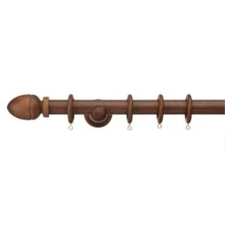 Oregon Acacia Fixed Wooden Curtain Pole With Rings -Habitat Store 30214389