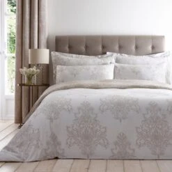 Versailles Natural Reversible Duvet Cover And Pillowcase Set -Habitat Store 30214560 alt02