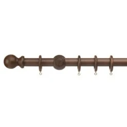 Universal Fixed Wooden Curtain Pole With Rings -Habitat Store 30216572