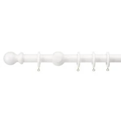 Universal Fixed Wooden Curtain Pole With Rings -Habitat Store 30216578