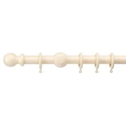 Universal Fixed Wooden Curtain Pole With Rings -Habitat Store 30216580