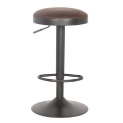 Terni Adjustable Height Swivel Bar Stool, Faux Leather -Habitat Store 30244454