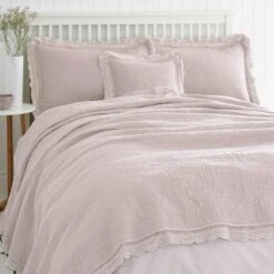 Lace Edge Blush Bedspread -Habitat Store 30274755
