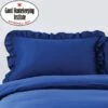 Non Iron Navy Frilled Pillowcase -Habitat Store 30564993