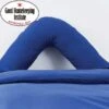 Non Iron Navy V-Shaped Pillowcase 2 Non Iron Navy V-Shaped Pillowcase -Habitat Store 30564997