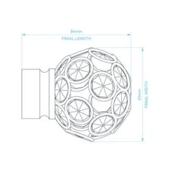 Portia Crystal Fixed Metal Eyelet Curtain Pole -Habitat Store 30566979 alt08