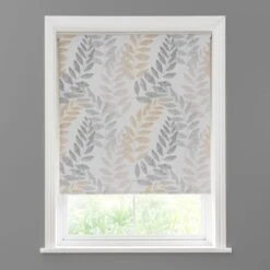 Leah Leaf Ochre Blackout Roller Blind -Habitat Store 30634076 alt02