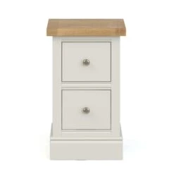 Compton 2 Drawer Slim Bedside Table, Oak