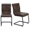 Set Of 2 Felix Cantilever Dining Chairs, Faux Leather -Habitat Store 30645852