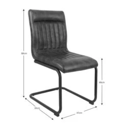 Set Of 2 Felix Cantilever Dining Chairs, Faux Leather -Habitat Store 30645852 alt09