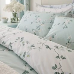 Edith Duck Egg Floral Reversible Duvet Cover And Pillowcase Set -Habitat Store 30646306 alt06