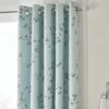 Edith Duck Egg Floral Blackout Eyelet Curtains 2 Edith Duck Egg Floral Blackout Eyelet Curtains -Habitat Store 30646313