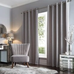 Chenille Wave Eyelet Curtains -Habitat Store 30649661 alt03