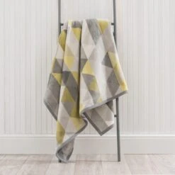 Super Soft Geo Ochre Throw -Habitat Store 30655833