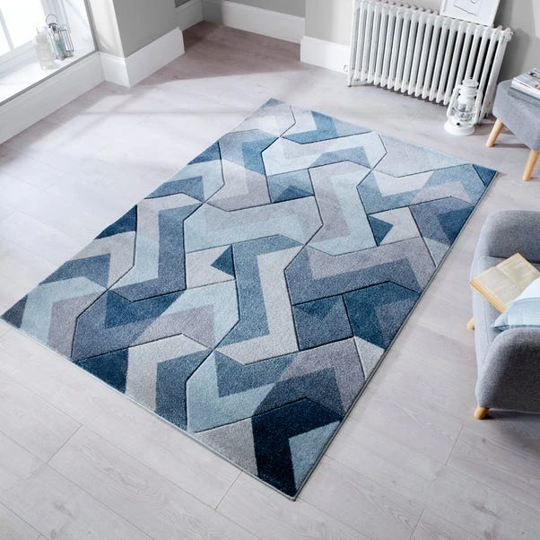 Hand Carved Aurora Geometric Rug 14 Hand Carved Aurora Geometric Rug - Image 12