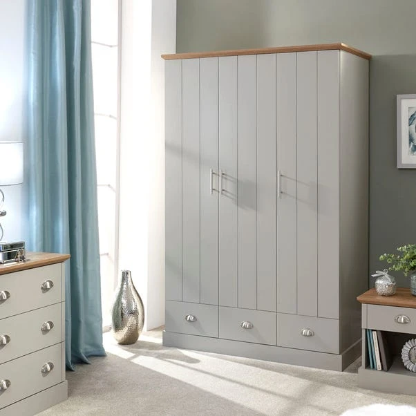 Kendal Triple Wardrobe, Grey 3 Kendal Triple Wardrobe, Grey