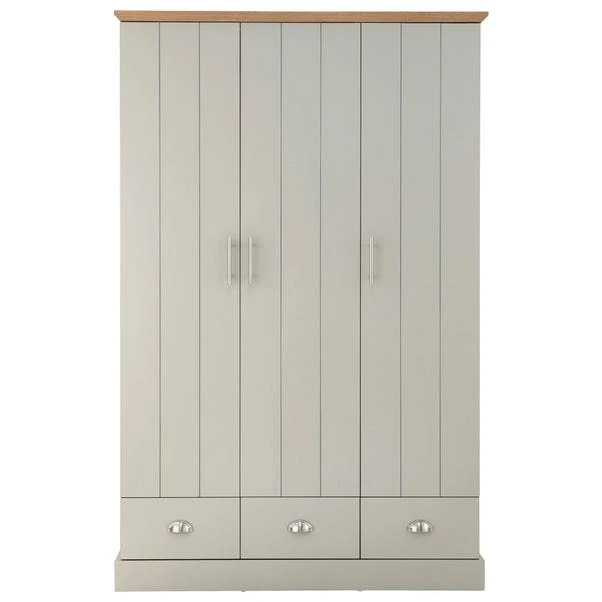 Kendal Triple Wardrobe, Grey 4 Kendal Triple Wardrobe, Grey - Image 2