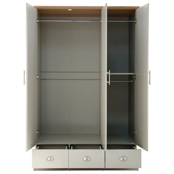 Kendal Triple Wardrobe, Grey 5 Kendal Triple Wardrobe, Grey - Image 3