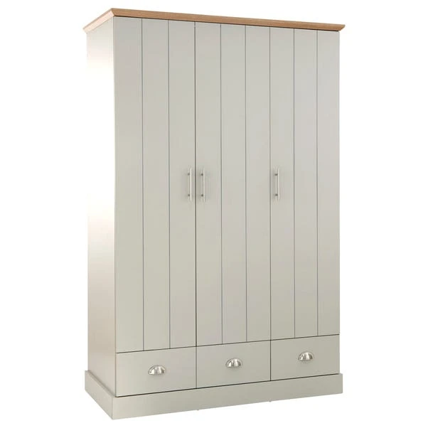 Kendal Triple Wardrobe, Grey 6 Kendal Triple Wardrobe, Grey - Image 4