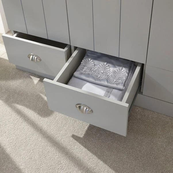 Kendal Triple Wardrobe, Grey 9 Kendal Triple Wardrobe, Grey - Image 7