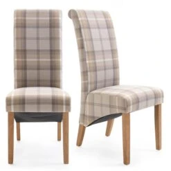 Set Of 2 Chester Dining Chairs, Woven Check Fabric 22 Set Of 2 Chester Dining Chairs, Woven Check Fabric -Habitat Store 30662747