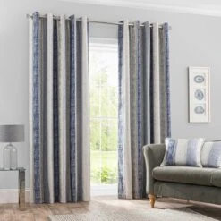 Sadie Stripe Eyelet Curtains -Habitat Store 30670251 alt01