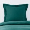Non Iron Plain Dye Teal Continental Square Pillowcase -Habitat Store 30675622