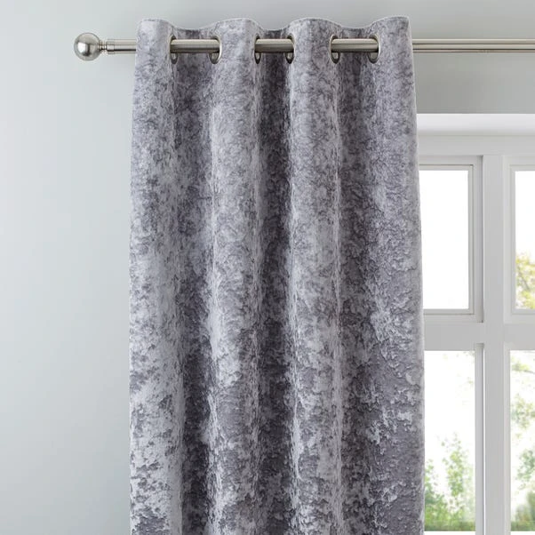 Crushed Velour Silver Eyelet Curtains 10 Crushed Velour Silver Eyelet Curtains - Image 8