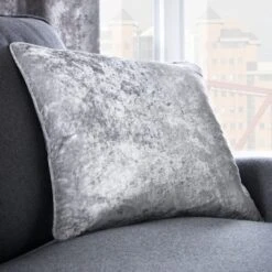 Crushed Velour Silver Eyelet Curtains 33 Crushed Velour Silver Eyelet Curtains -Habitat Store 30678201 alt07