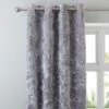 Crushed Velour Silver Eyelet Curtains -Habitat Store 30678202