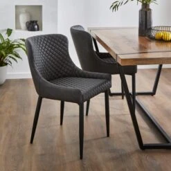 Set Of 2 Montreal Dining Chairs, Faux Leather 40 Set Of 2 Montreal Dining Chairs, Faux Leather -Habitat Store 30685291 alt01