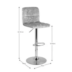 Jasmine Adjustable Height Swivel Bar Stool, Velvet -Habitat Store 30685455 alt09