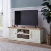 Compton Ivory Wide TV Unit With Baskets For TVs Up To 60"