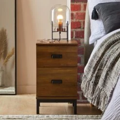 Fulton 2 Drawer Slim Bedside Table -Habitat Store 30685768
