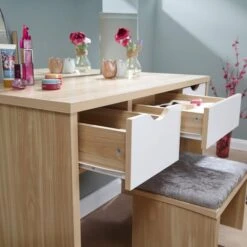 Elizabeth 3 Drawer Dressing Table Set With Mirror 9 Elizabeth 3 Drawer Dressing Table Set With Mirror -Habitat Store 30705685 alt02